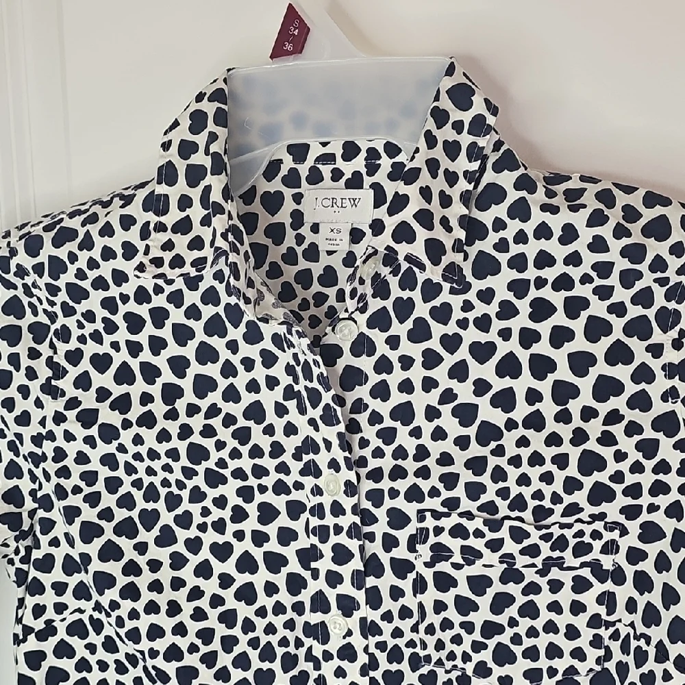 J. Crew Black‎ and White Leopard Print Button-Down Shirt Size XS